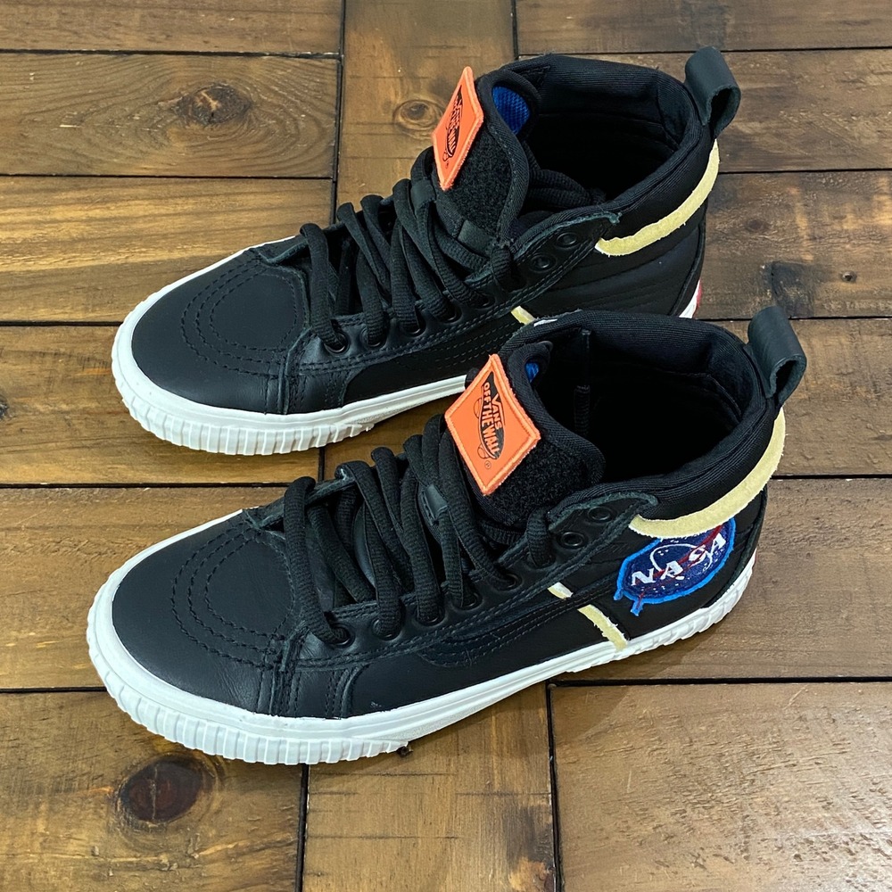 Vans Sk8-Hi 46 MTE DX NASA Space Voyager Black Leather Sneakers MEN 5.5 WOMEN 7